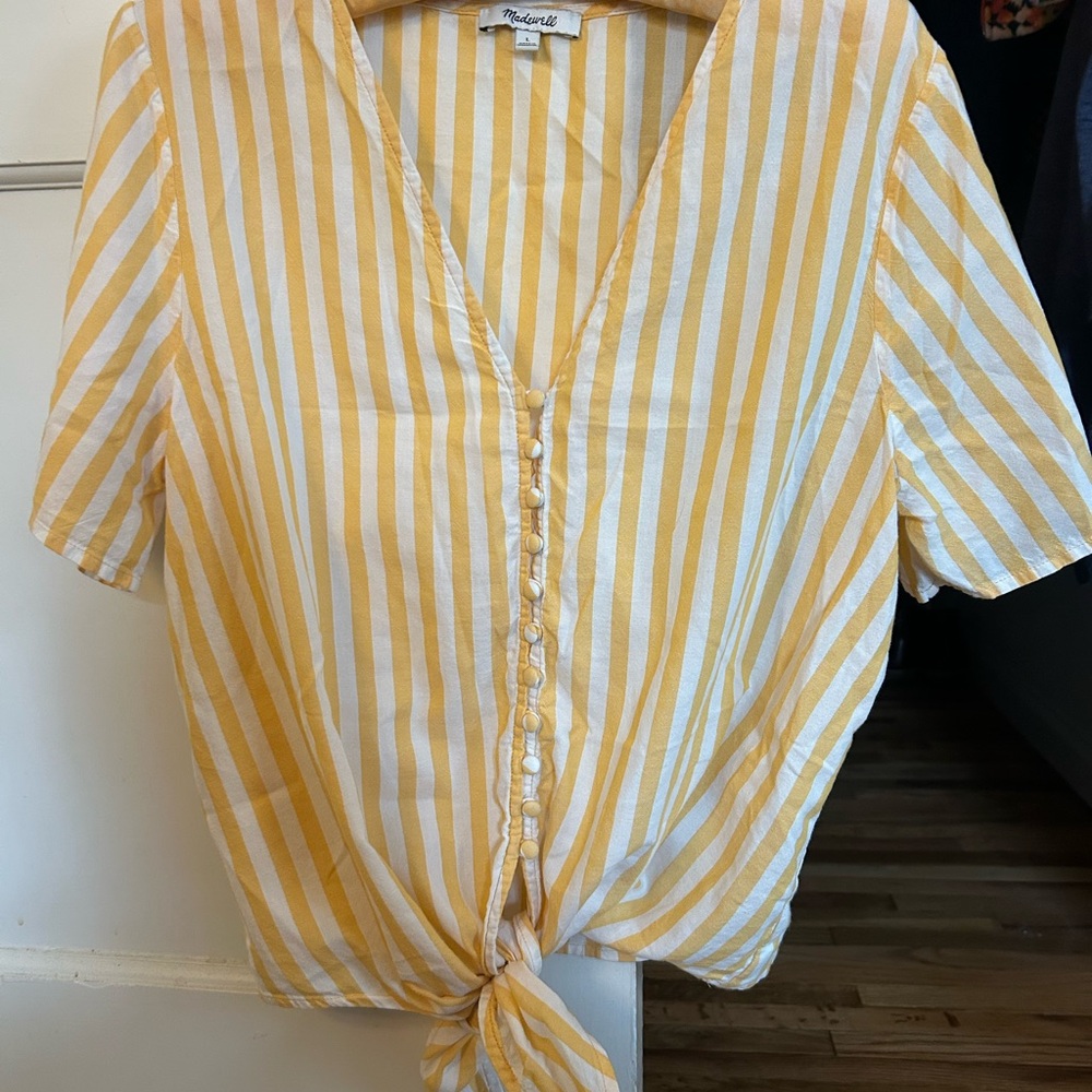 Madewell Yellow Striped Women's Top